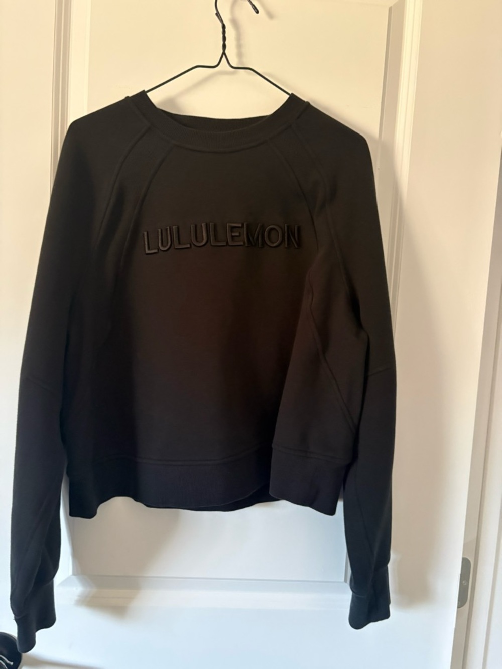 lululemon athletica Black Embossed Logo Crew Sweatshirt